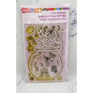 Stampendous Sushi Bowl Party Clear Stamps SSC194 Goldfish Fish Bowl